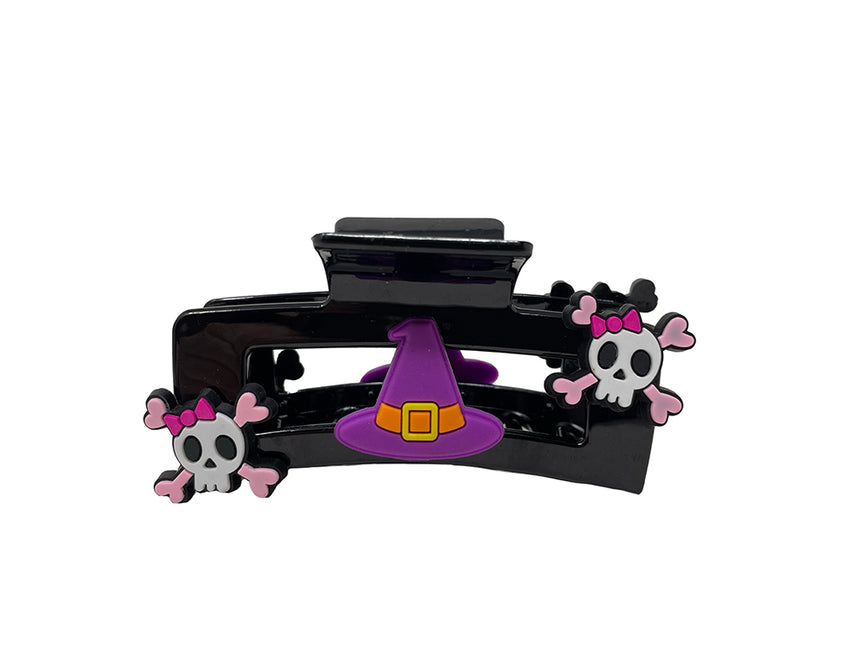 Pince à cheveux d'Halloween Tête de mort rose 2pcs