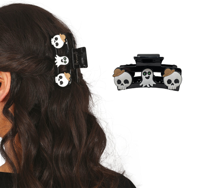 Pince à cheveux Halloween tête de mort 2pcs