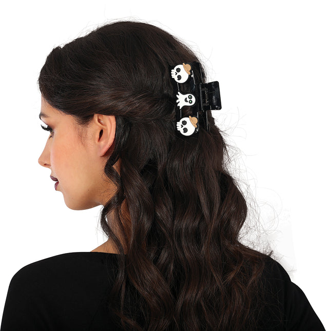 Pince à cheveux Halloween tête de mort 2pcs