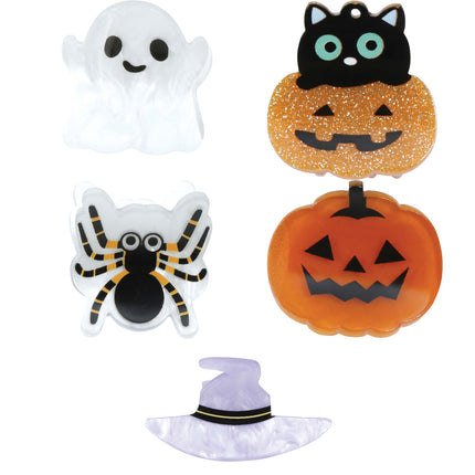 Pince à cheveux d'Halloween Citrouille et fantôme 5pcs