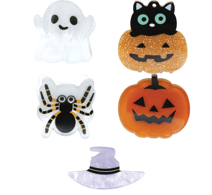 Pince à cheveux d'Halloween Citrouille et fantôme 5pcs