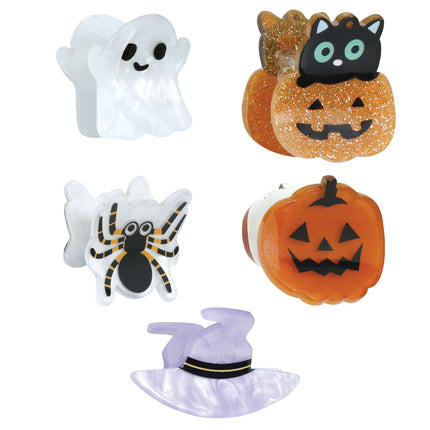 Pince à cheveux d'Halloween Citrouille et fantôme 5pcs