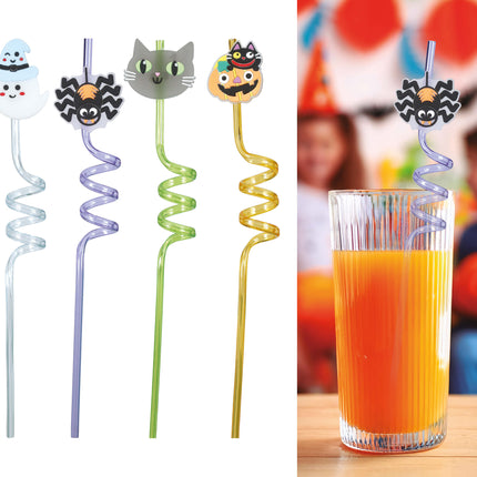 Pailles d'Halloween 27cm 4pcs