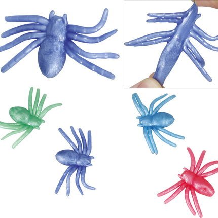 Halloween fausse araignée colorée 7cm 4pcs