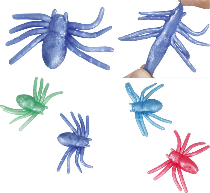 Halloween fausse araignée colorée 7cm 4pcs