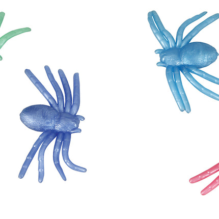Halloween fausse araignée colorée 7cm 4pcs