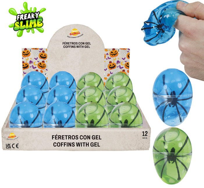 Oeufs d'Halloween avec araignée 6cm 12pcs