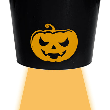 Seau d'Halloween Citrouille avec lumière 20cm