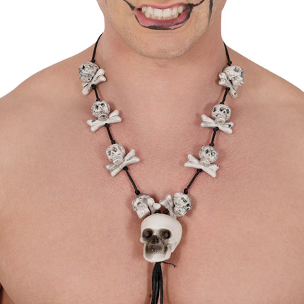 Collier d'ossements blanc noir