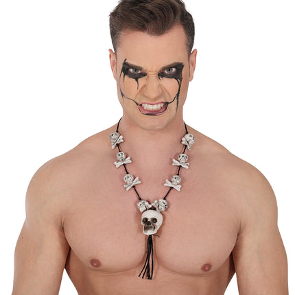 Collier d'ossements blanc noir