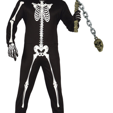 Halloween Faux bâton d'arme crâne sur chaîne 84cm