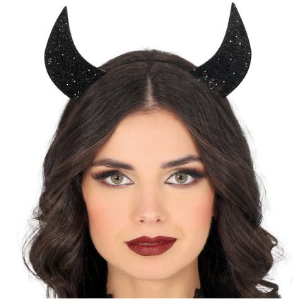Bandeau noir pailleté diable noir