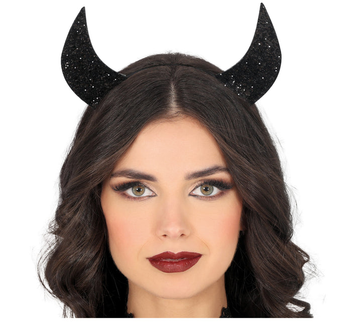 Bandeau noir pailleté diable noir