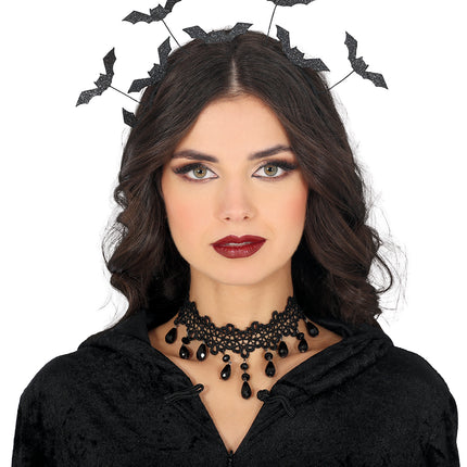 Bandeau d'Halloween Chauves-souris noires
