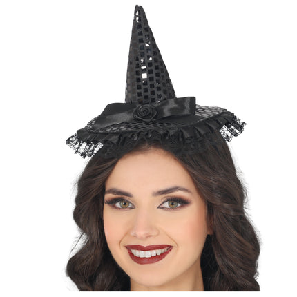 Bandeau noir Mini chapeau de sorcière