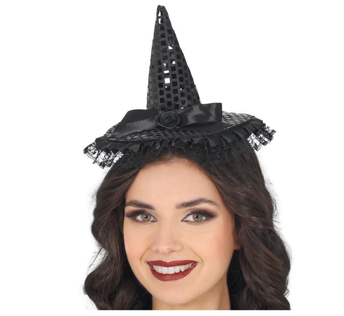Bandeau noir Mini chapeau de sorcière