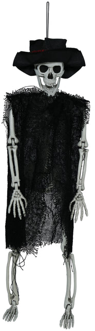 Squelette d'Halloween avec chapeau 47cm