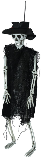 Squelette d'Halloween avec chapeau 47cm
