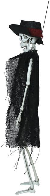 Squelette d'Halloween avec chapeau 47cm