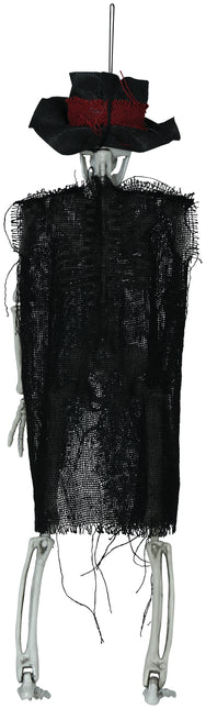 Squelette d'Halloween avec chapeau 47cm