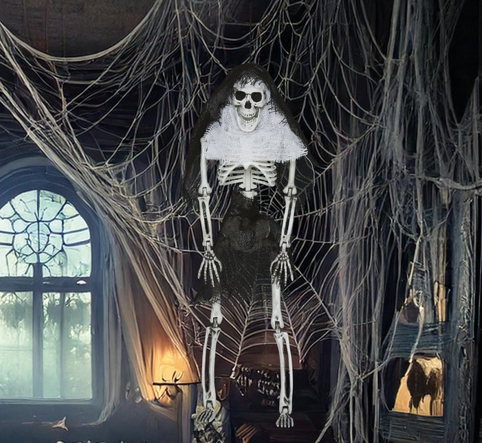 Squelette d'Halloween avec capuche 45cm