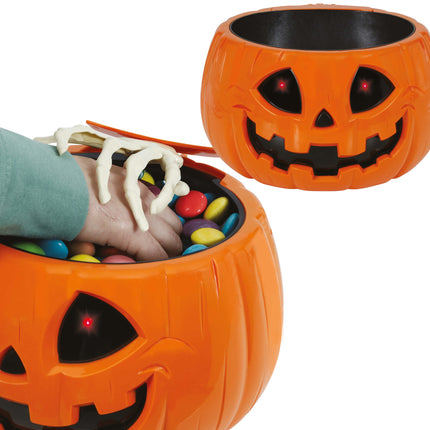 Halloween Bowl Pumpkin Light, Sound And Motion 15cm