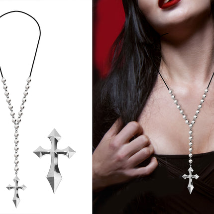 Collier en argent Croix avec perles en argent