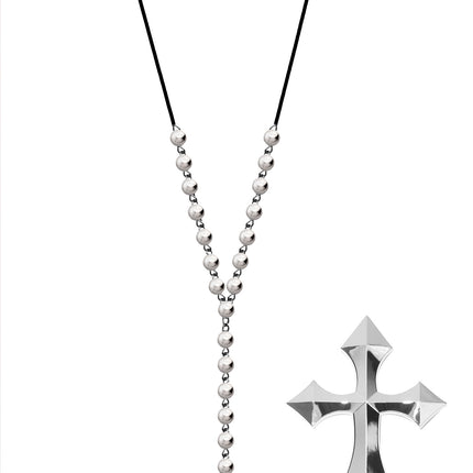 Collier en argent Croix avec perles en argent
