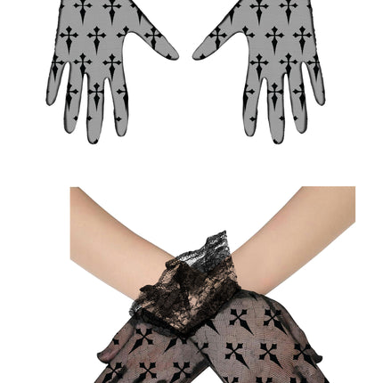 Gants de dentelle Croix 22cm