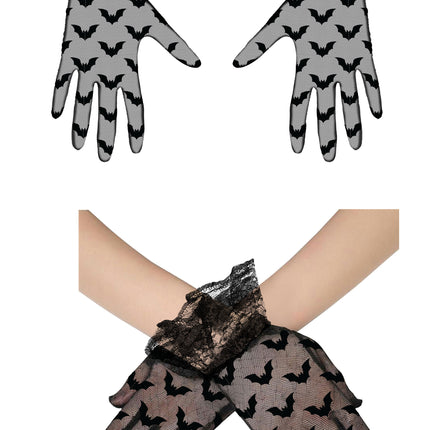 Gants en dentelle Bat 22cm