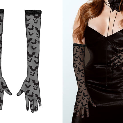 Gants en dentelle Bat 38cm