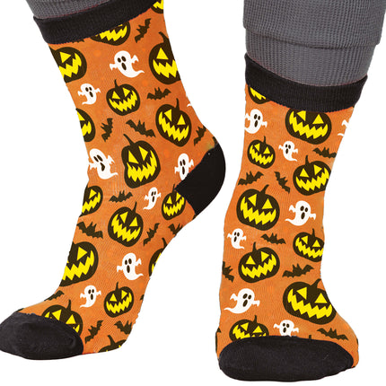 Chaussettes d'Halloween Citrouille et fantômes