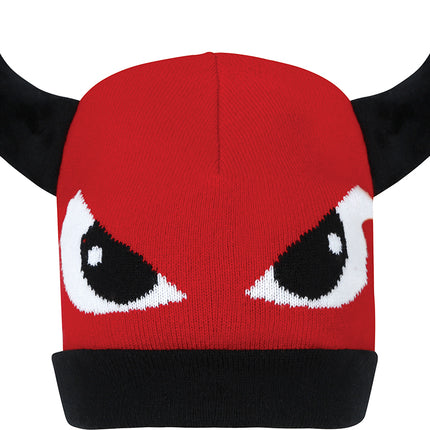 Chapeau noir rouge Diable avec yeux
