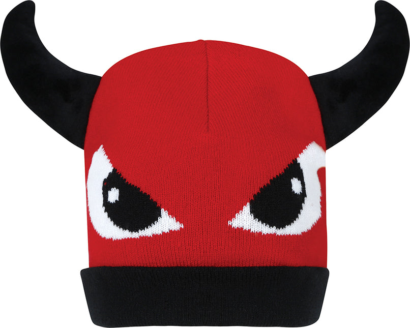 Chapeau noir rouge Diable avec yeux