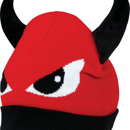 Chapeau noir rouge Diable avec yeux