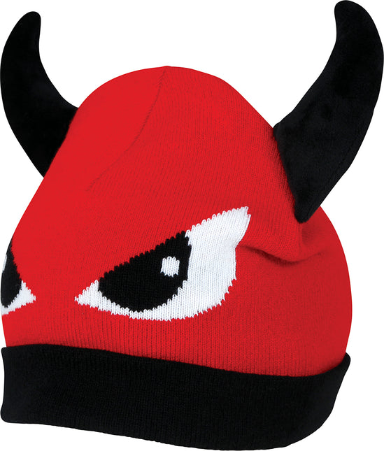 Chapeau noir rouge Diable avec yeux