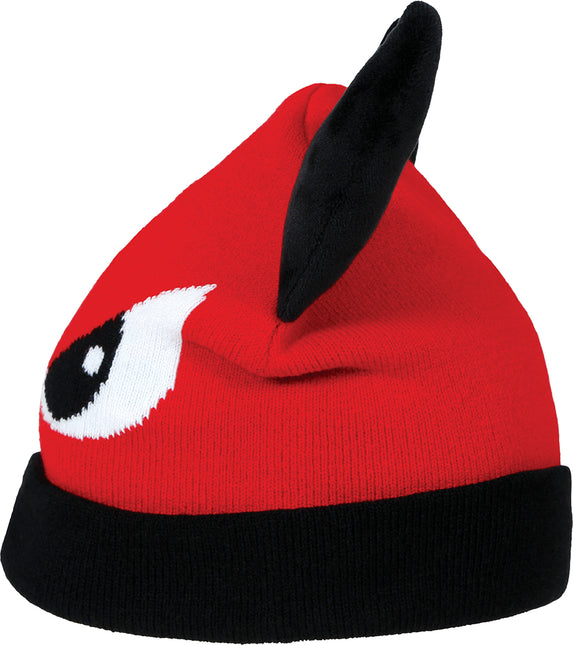 Chapeau noir rouge Diable avec yeux