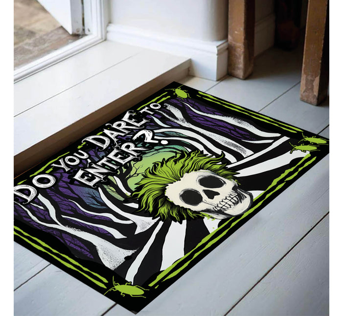 Paillasson Halloween Noir Vert Dare To Enter 60cm
