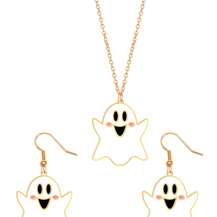 Ensemble d'accessoires d'Halloween Collier et boucles d'oreilles Fantôme
