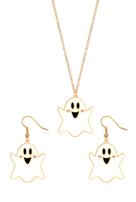 Ensemble d'accessoires d'Halloween Collier et boucles d'oreilles Fantôme