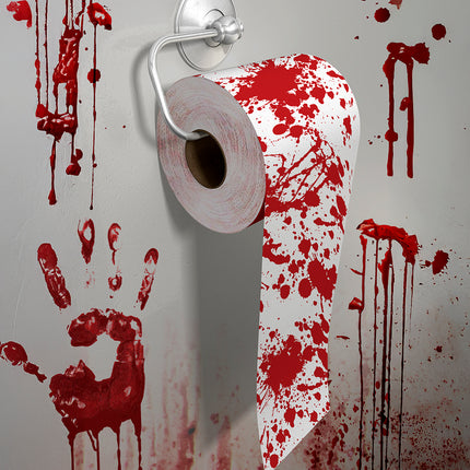 Papier hygiénique d'Halloween avec du sang