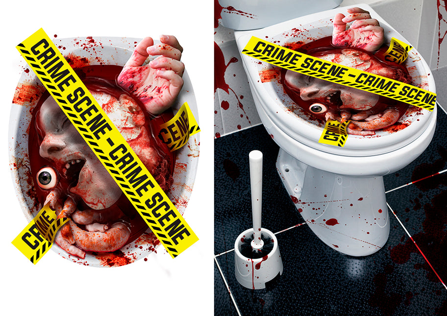 Autocollant de toilette Halloween Crime Scene Toilet 40cm