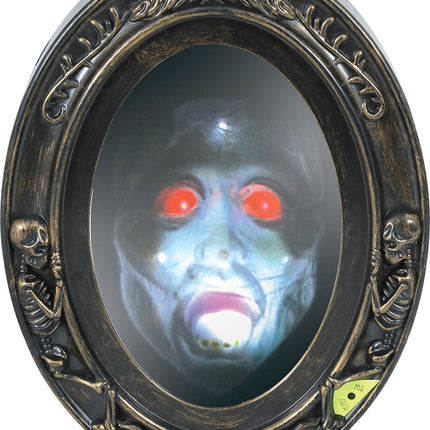 Plaque de porte Halloween Miroir avec son et lumière 32cm