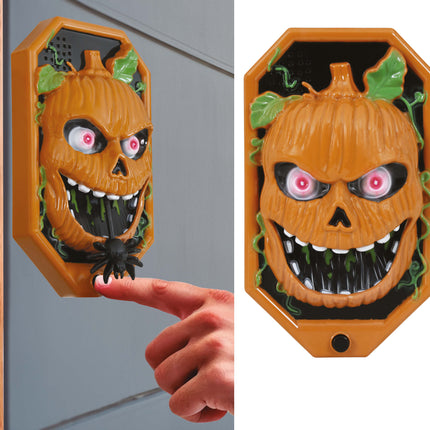 Sonnette d'Halloween citrouille avec lumière, son et mouvement