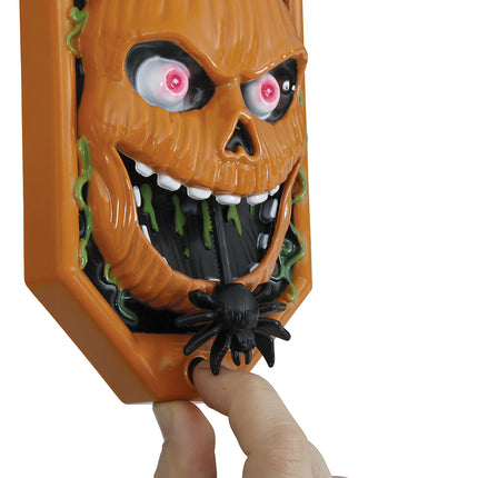Sonnette d'Halloween citrouille avec lumière, son et mouvement