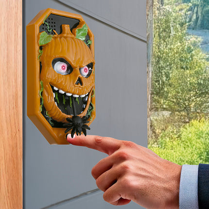 Sonnette d'Halloween citrouille avec lumière, son et mouvement