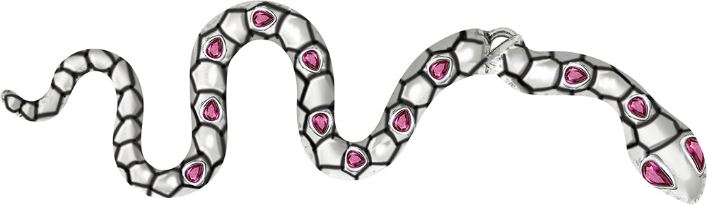 Boucles d'oreilles serpent en argent 6cm