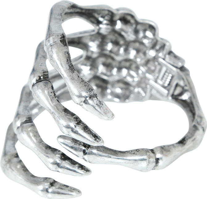 Bracelet Halloween Squelette argenté Main