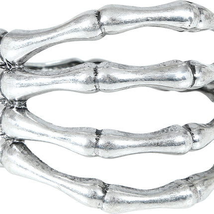 Bracelet Halloween Squelette argenté Main