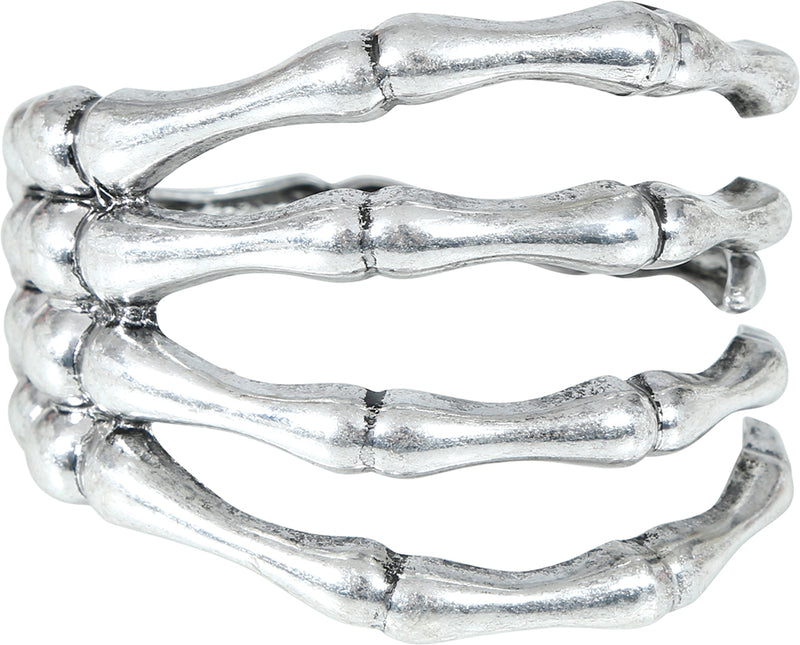 Bracelet Halloween Squelette argenté Main